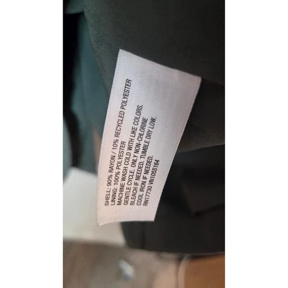 A New Day Women's XL Green Linen Blend Button Front Blazer Jacket Roll Tab Sleev - Picture 8 of 8